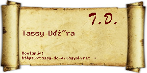 Tassy Dóra névjegykártya